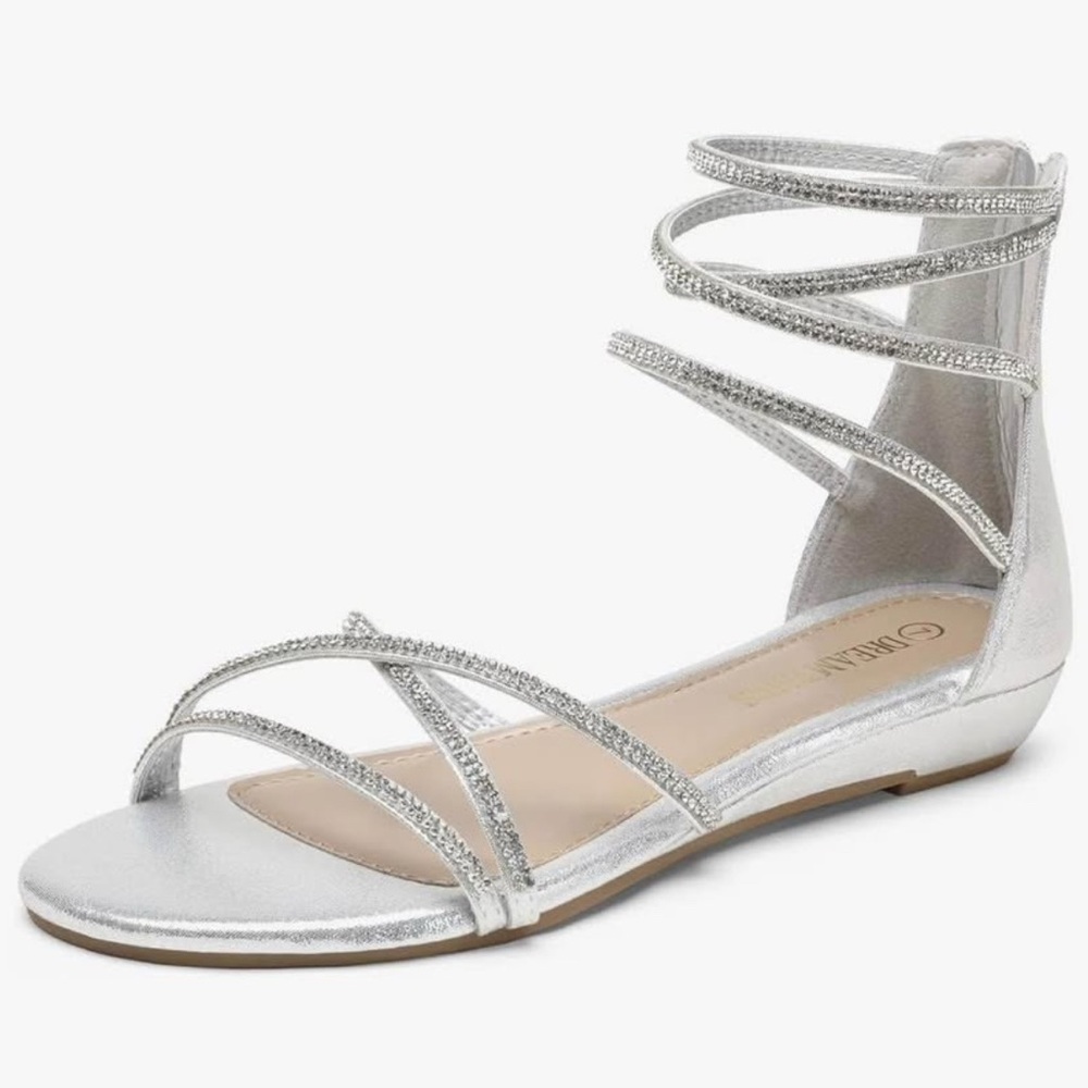 Silver Strappy Sandals NEW